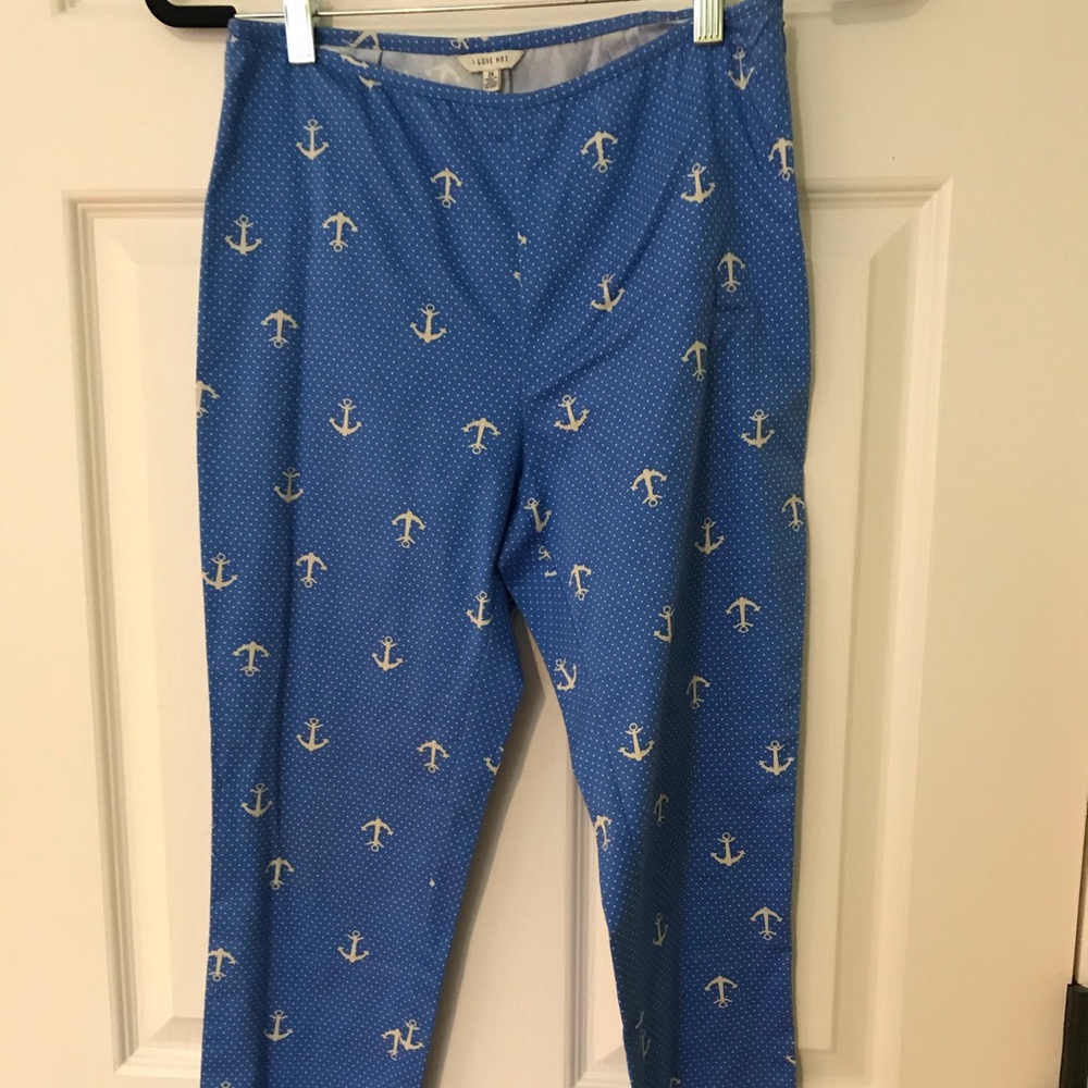 Periwinkle blue anchor cropped pants